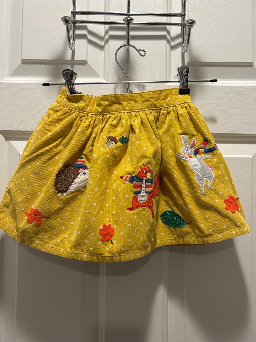 Mini Boden Yellow Fox & Woodland Print Skirt - Picture 3 of 10